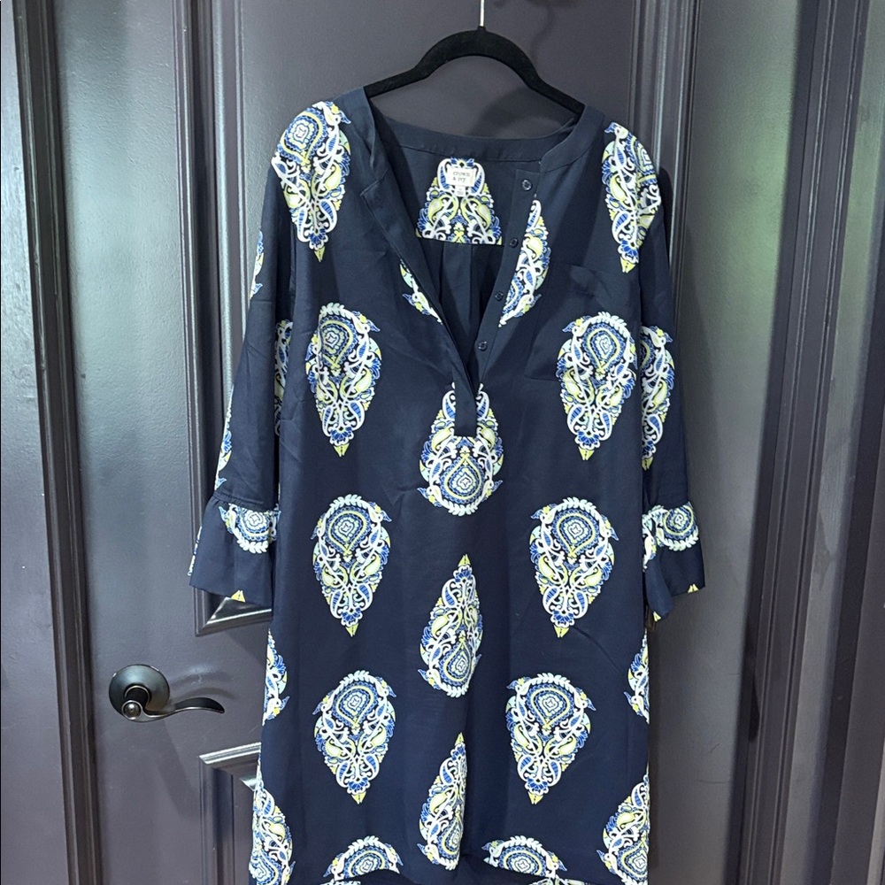 Crown & Ivy Navy Dress with Blue and Green Accents